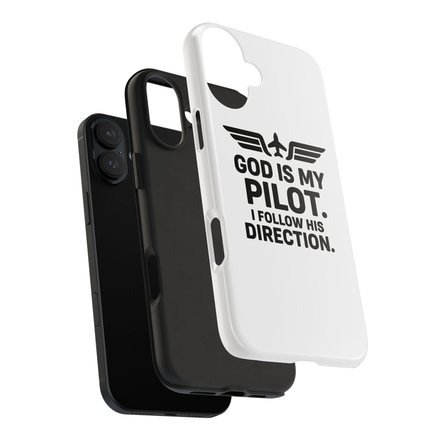 God Is My Pilot I Follow His Direction phone case | Christian aviation design