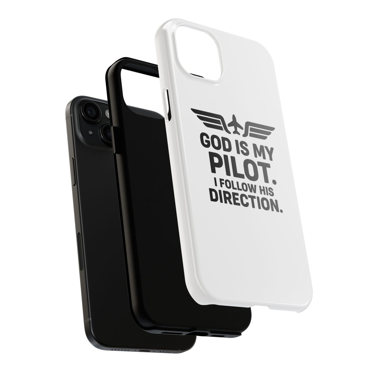 God Is My Pilot I Follow His Direction phone case | Christian aviation design