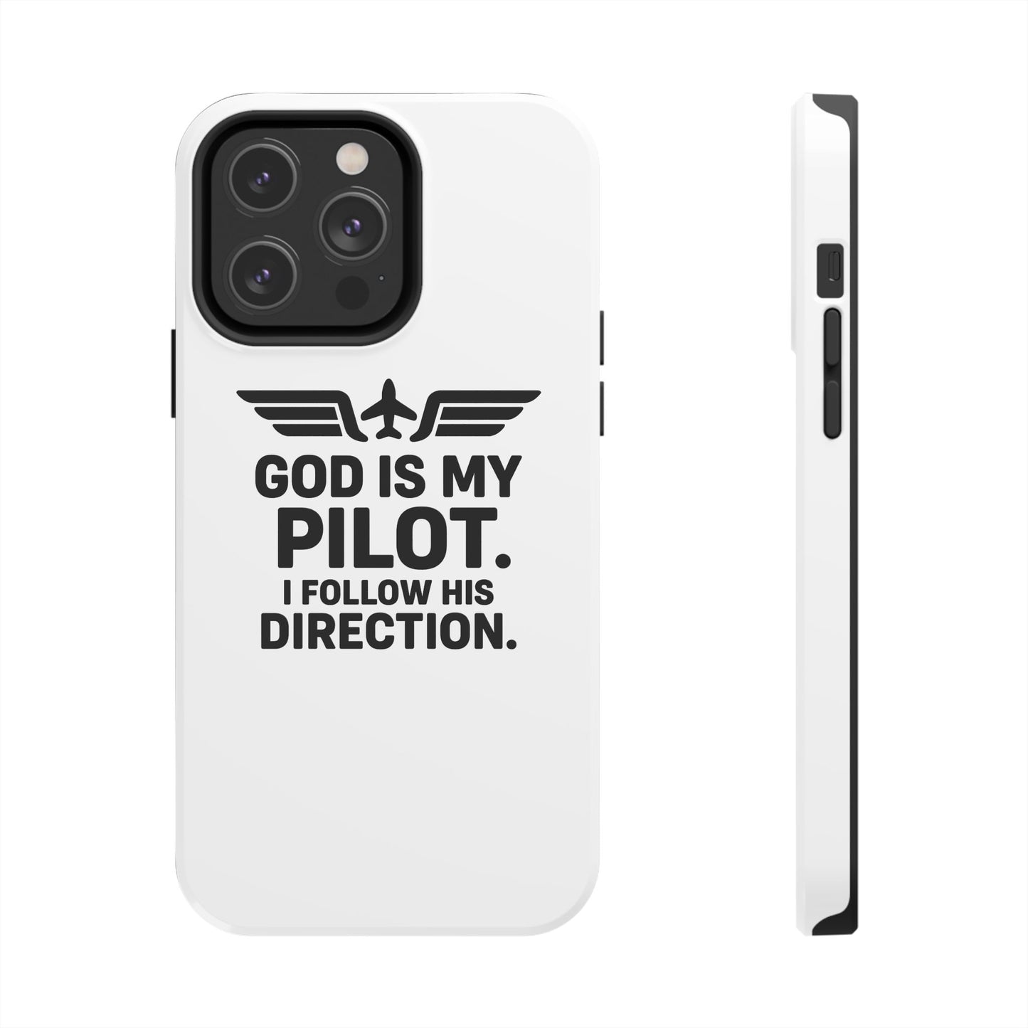 God Is My Pilot I Follow His Direction phone case | Christian aviation design