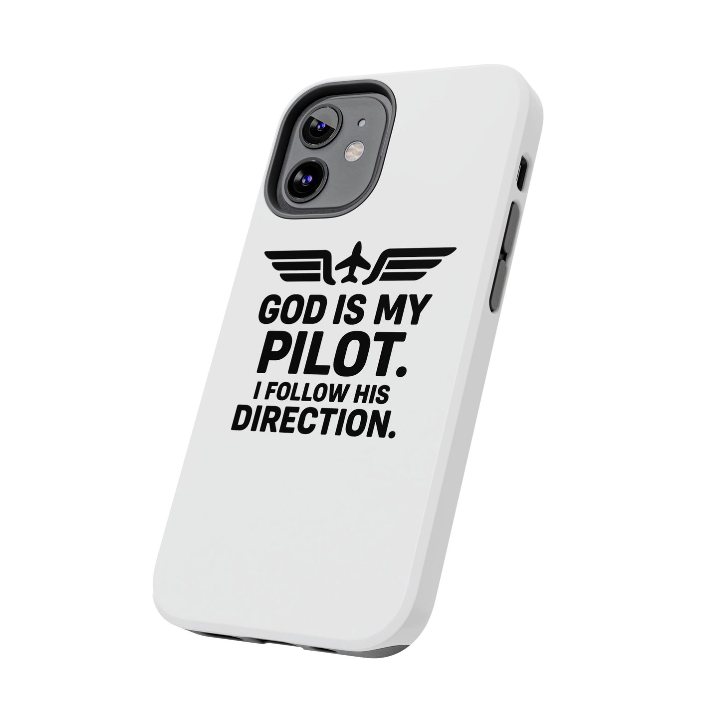 God Is My Pilot I Follow His Direction phone case | Christian aviation design