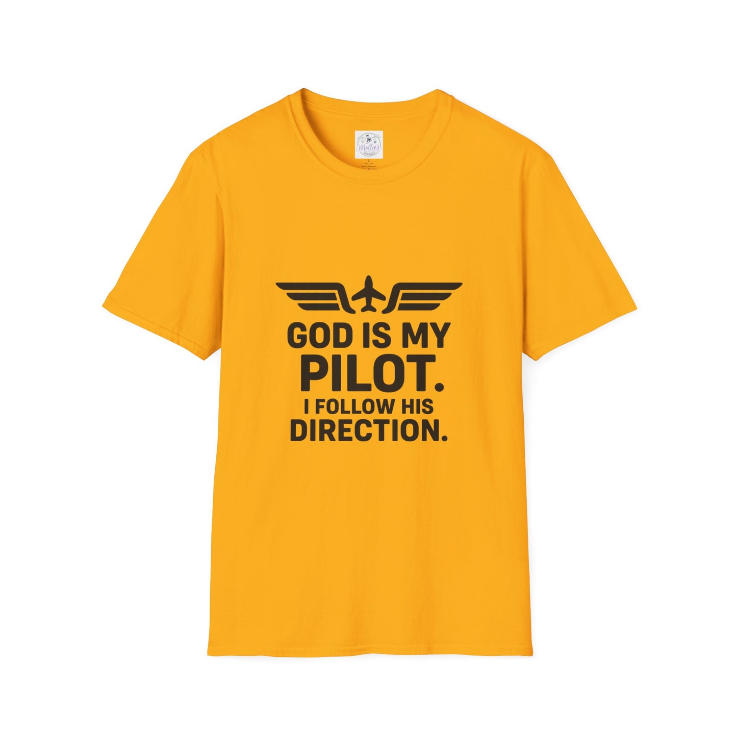 God Is My Pilot T-Shirt | Christian Pilot Shirt | Aviation Faith Tee | Airplane Lover Gift | Inspirational Christian Gift