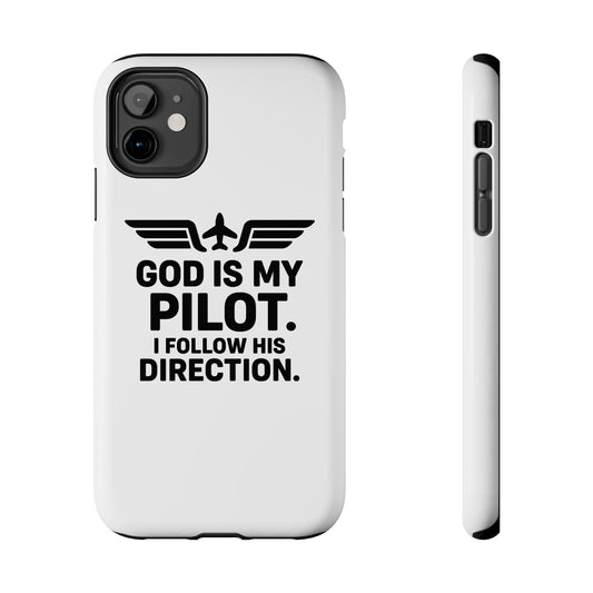 God Is My Pilot I Follow His Direction phone case | Christian aviation design