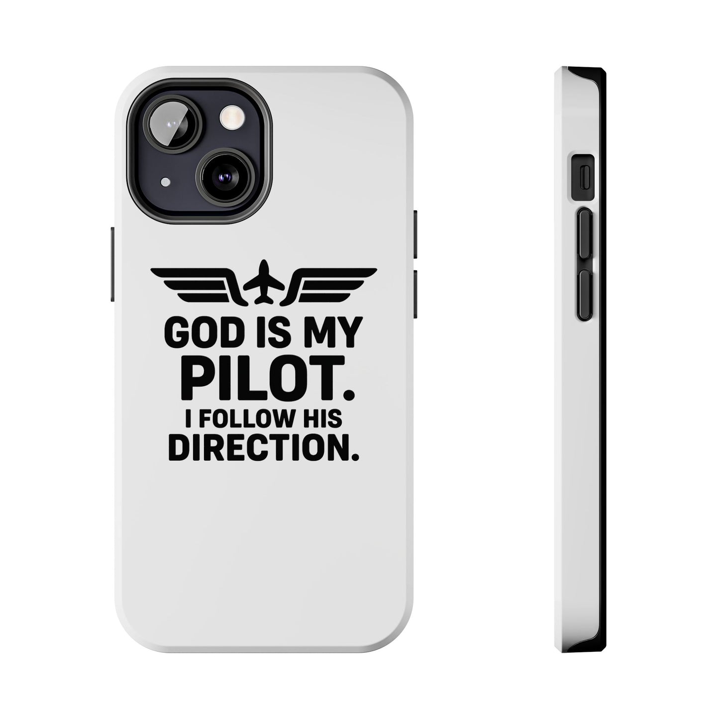 God Is My Pilot I Follow His Direction phone case | Christian aviation design