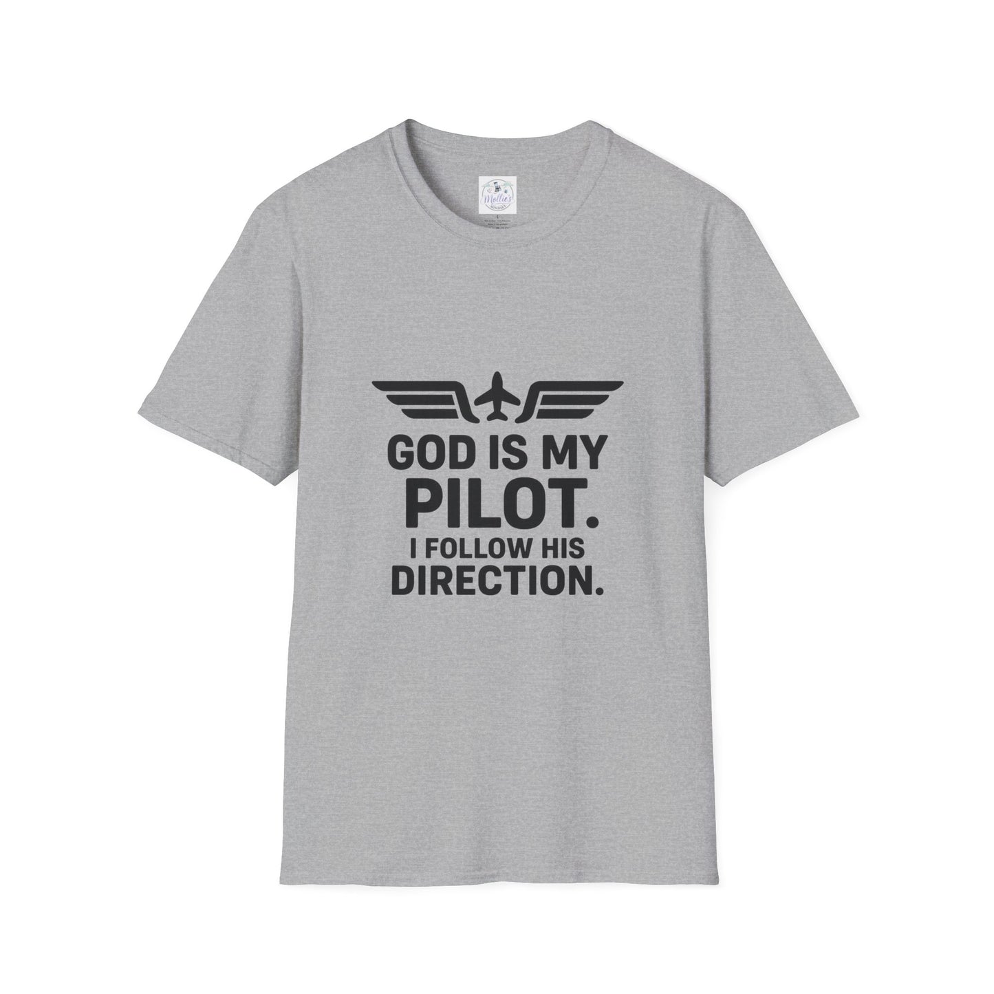 God Is My Pilot T-Shirt | Christian Pilot Shirt | Aviation Faith Tee | Airplane Lover Gift | Inspirational Christian Gift