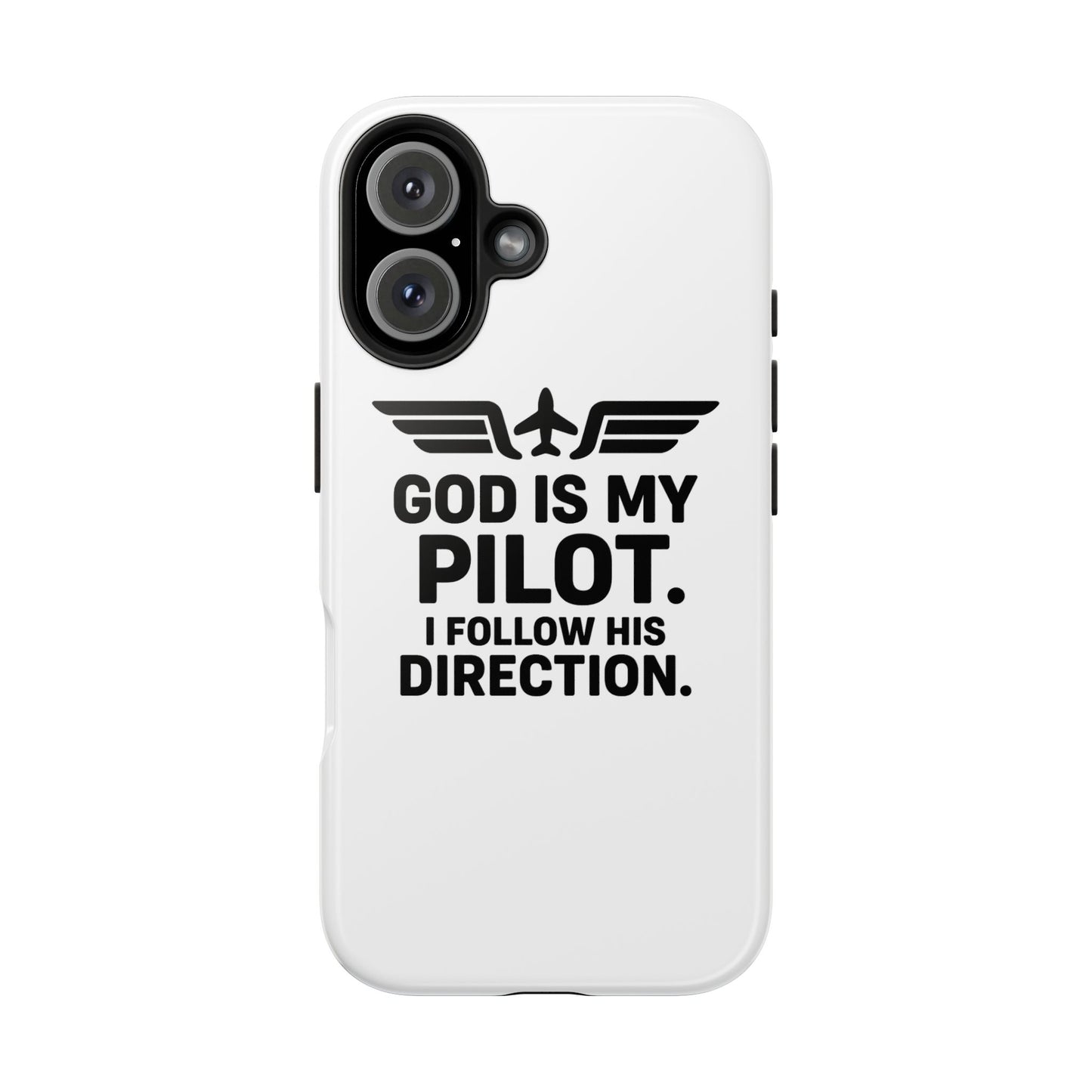 God Is My Pilot I Follow His Direction phone case | Christian aviation design