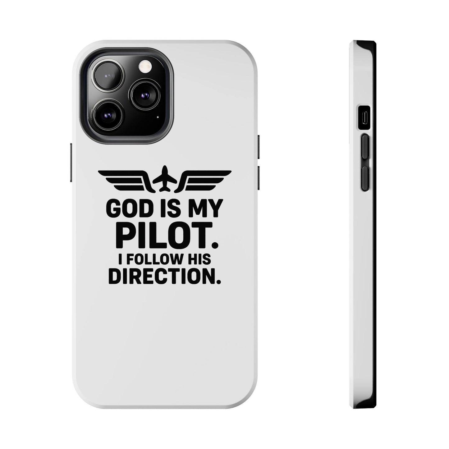 God Is My Pilot I Follow His Direction phone case | Christian aviation design
