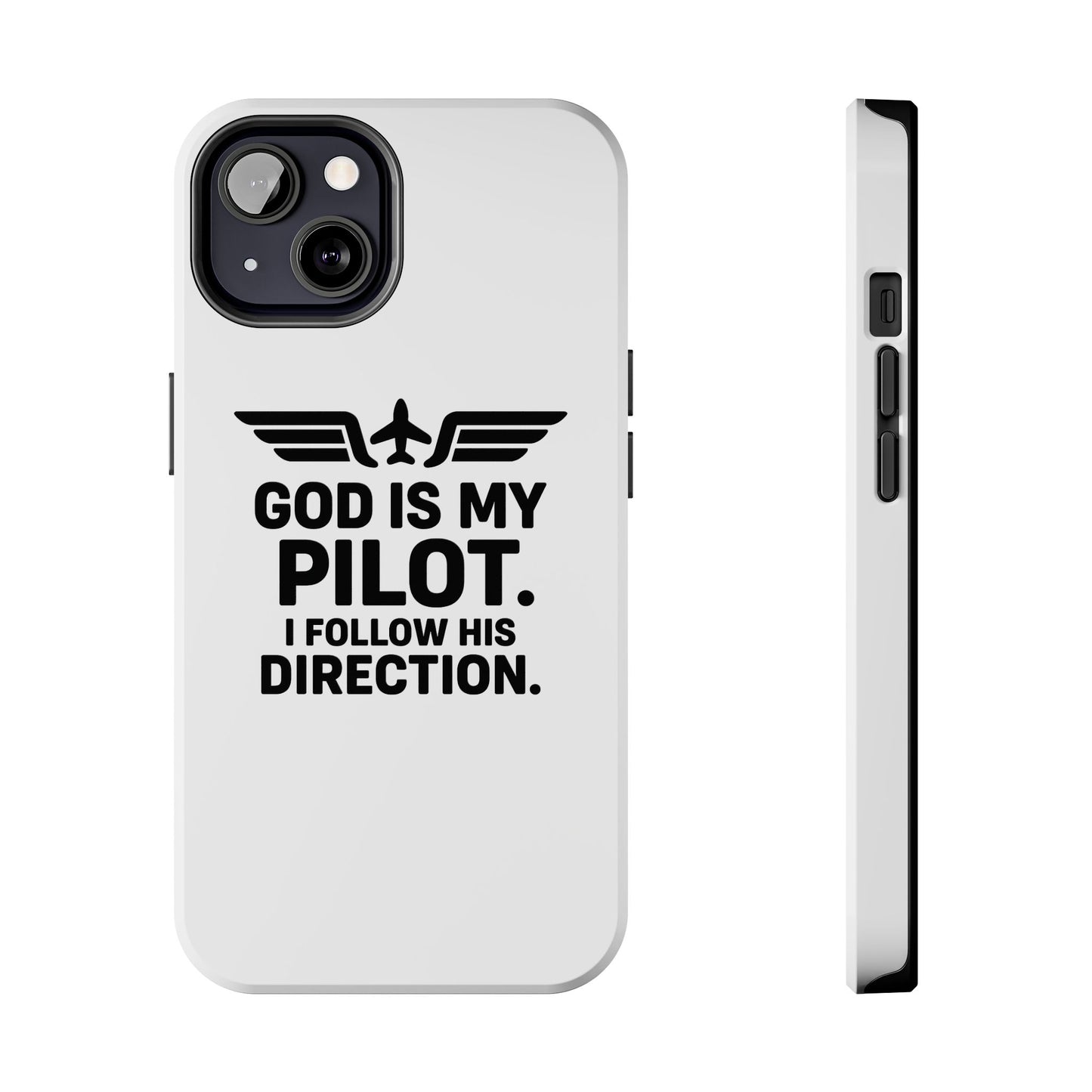 God Is My Pilot I Follow His Direction phone case | Christian aviation design
