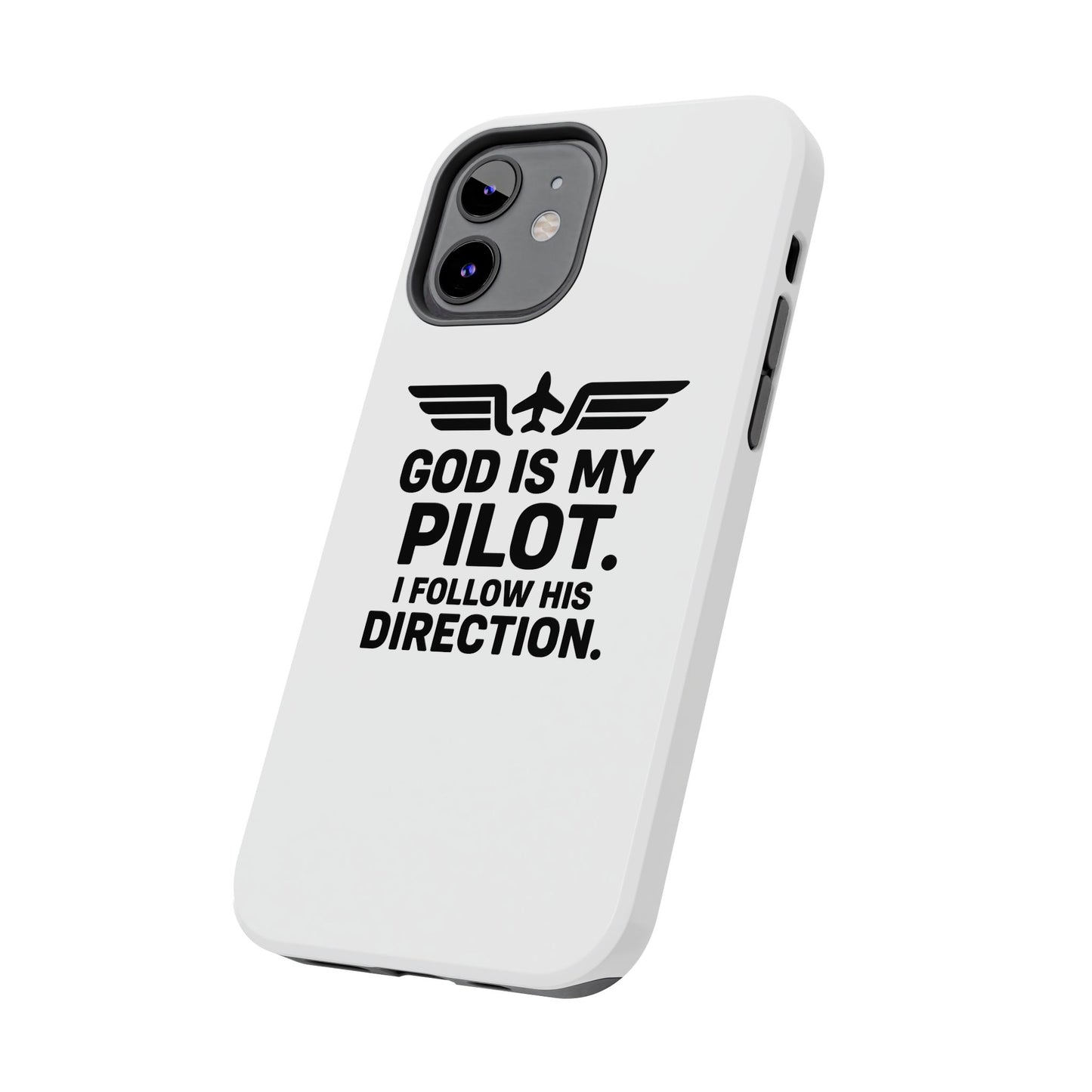 God Is My Pilot I Follow His Direction phone case | Christian aviation design