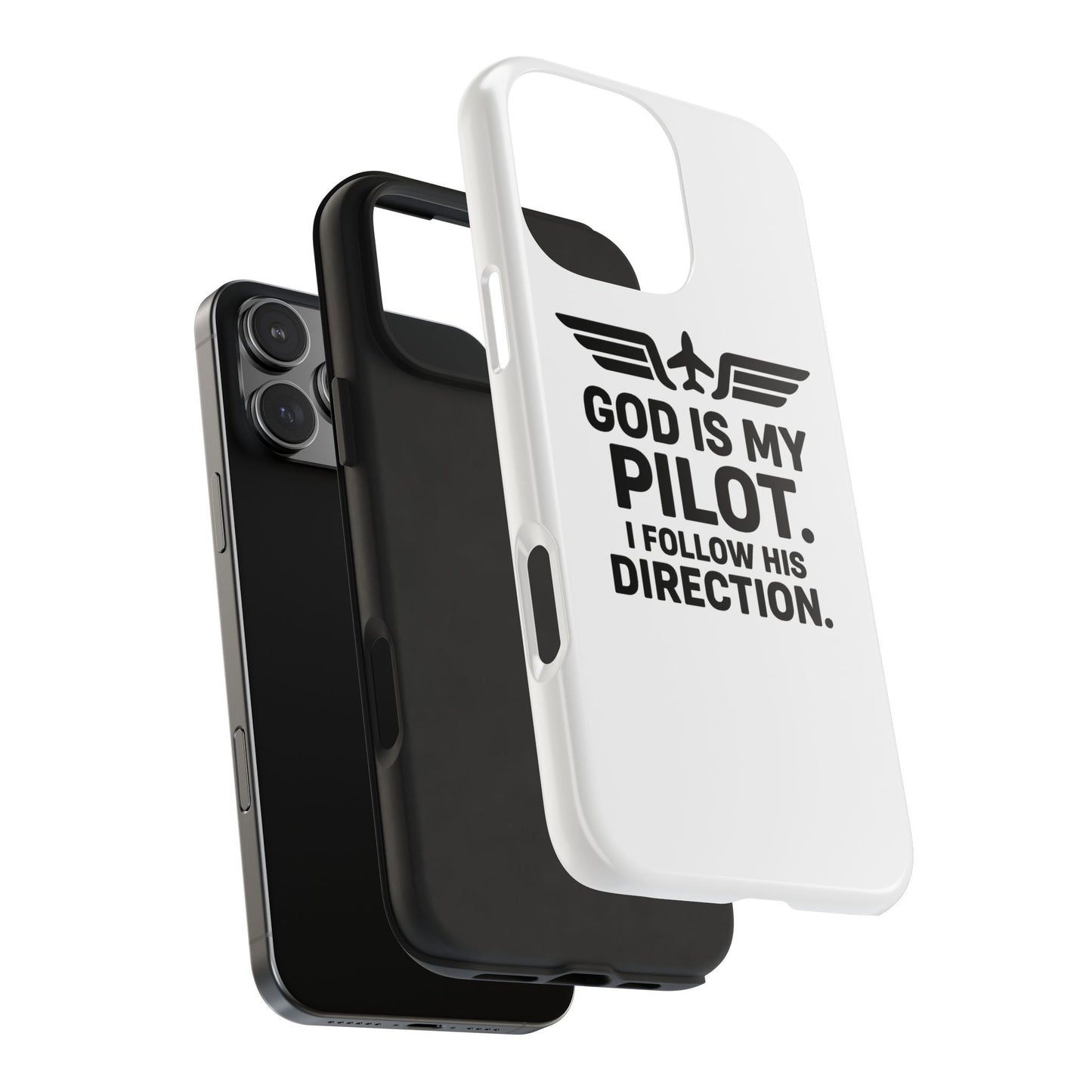 God Is My Pilot I Follow His Direction phone case | Christian aviation design