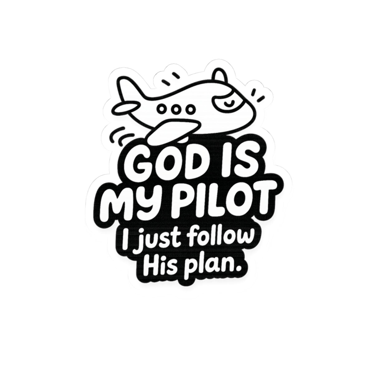 God Is My Pilot Airplane Sticker | Christian Aviation Vinyl Decal