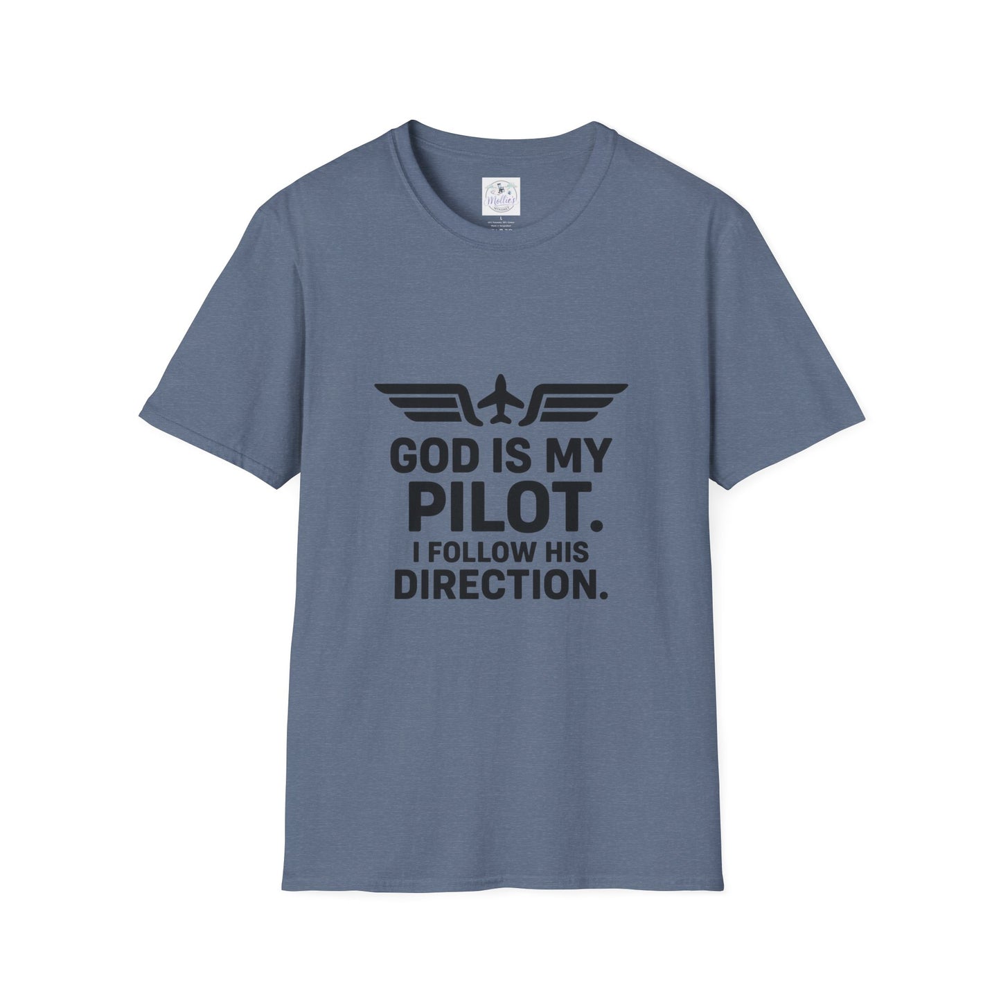 God Is My Pilot T-Shirt | Christian Pilot Shirt | Aviation Faith Tee | Airplane Lover Gift | Inspirational Christian Gift
