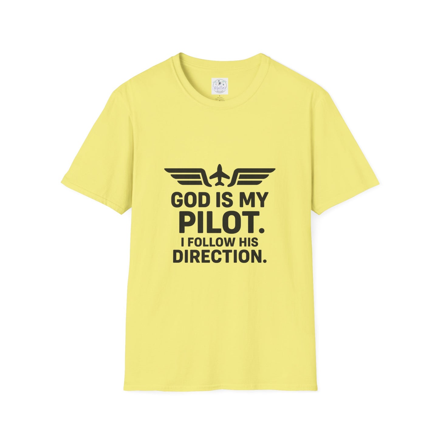 God Is My Pilot T-Shirt | Christian Pilot Shirt | Aviation Faith Tee | Airplane Lover Gift | Inspirational Christian Gift
