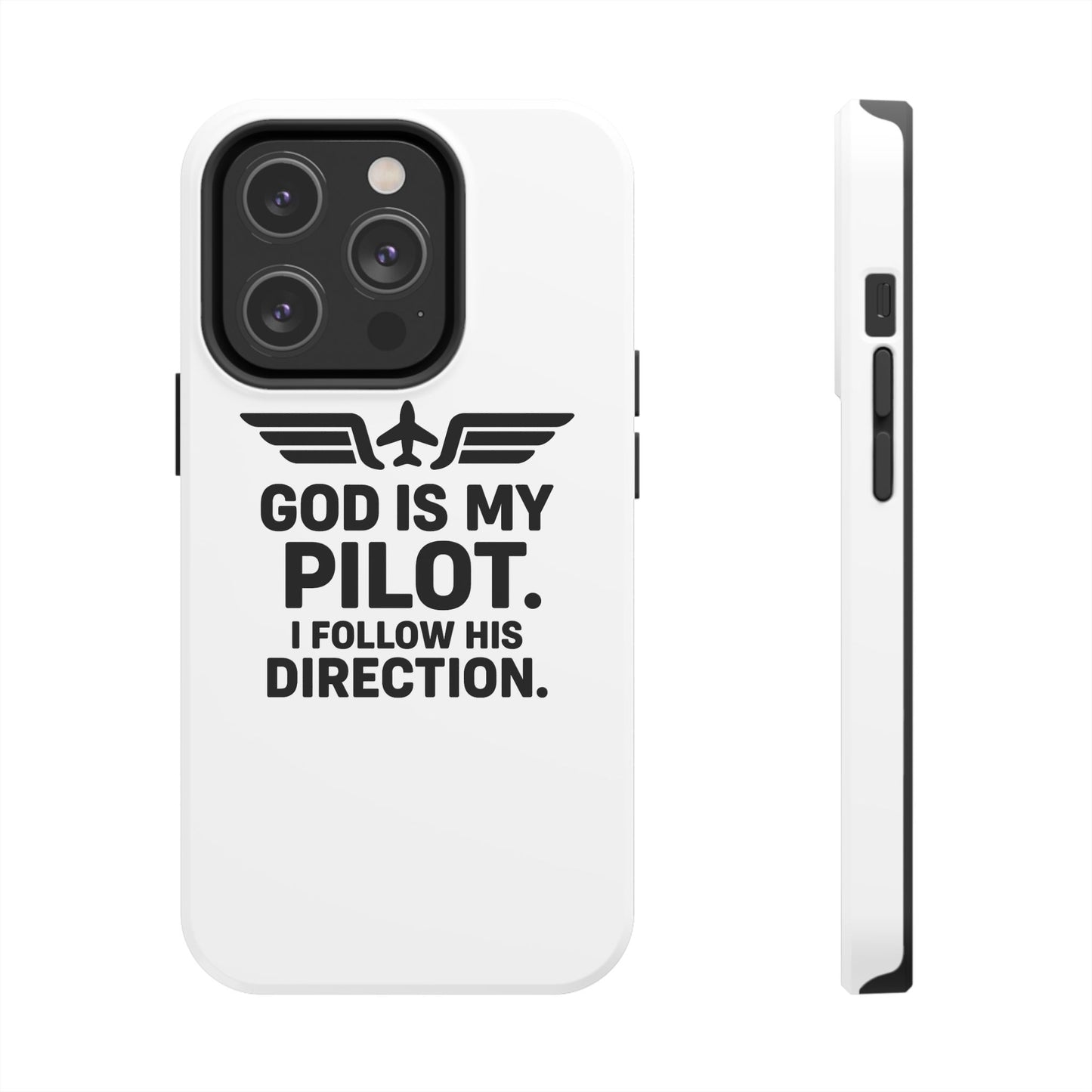 God Is My Pilot I Follow His Direction phone case | Christian aviation design