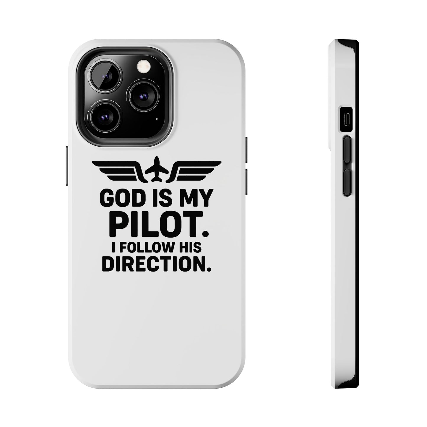 God Is My Pilot I Follow His Direction phone case | Christian aviation design