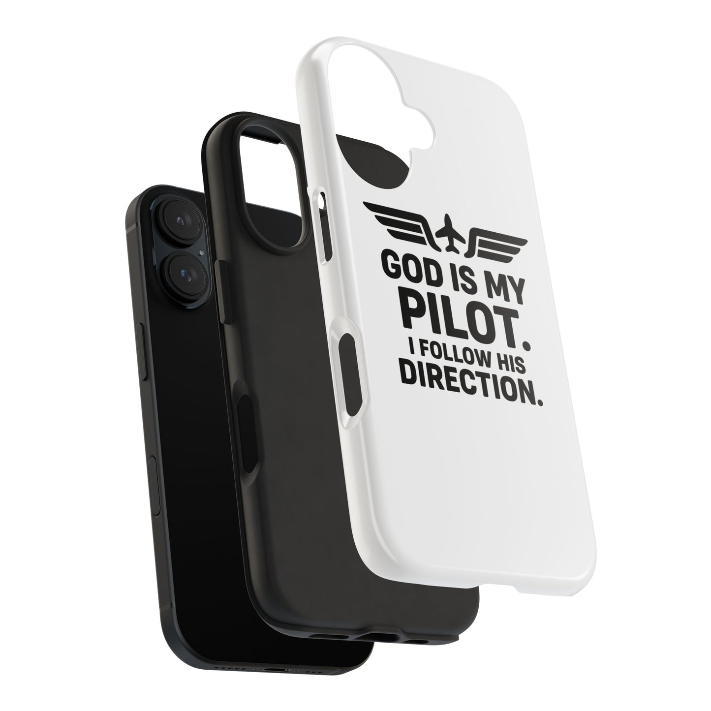 God Is My Pilot I Follow His Direction phone case | Christian aviation design