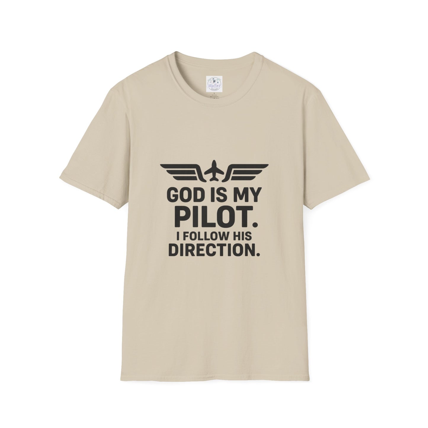 God Is My Pilot T-Shirt | Christian Pilot Shirt | Aviation Faith Tee | Airplane Lover Gift | Inspirational Christian Gift