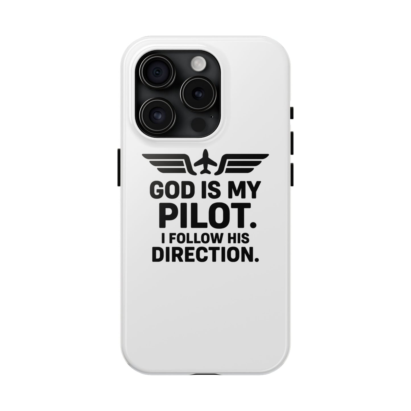 God Is My Pilot I Follow His Direction phone case | Christian aviation design