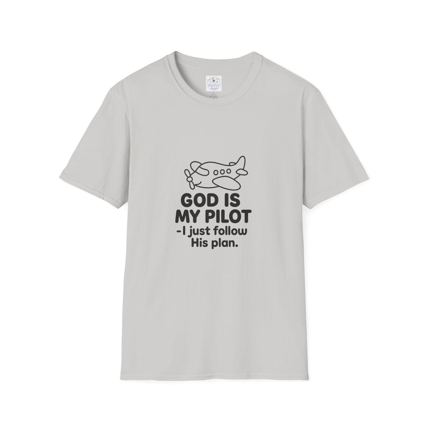 God Is My Pilot plane graphic T-Shirt | Christian faith aviation tee