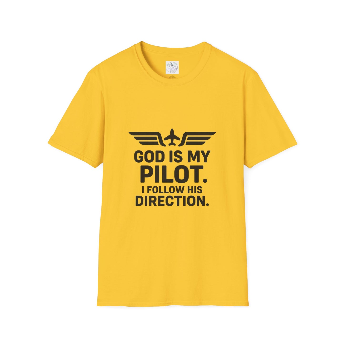 God Is My Pilot T-Shirt | Christian Pilot Shirt | Aviation Faith Tee | Airplane Lover Gift | Inspirational Christian Gift