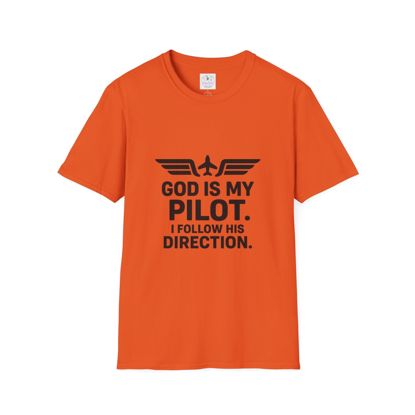 God Is My Pilot T-Shirt | Christian Pilot Shirt | Aviation Faith Tee | Airplane Lover Gift | Inspirational Christian Gift