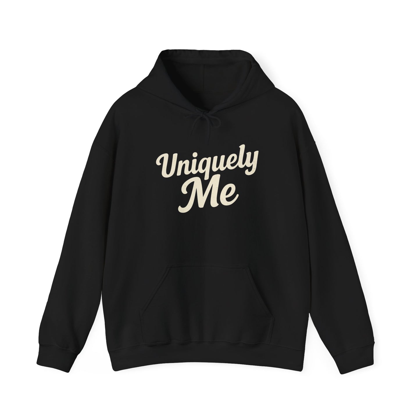 Uniquely Me hoodie | Script typography hoodie, black pullover
