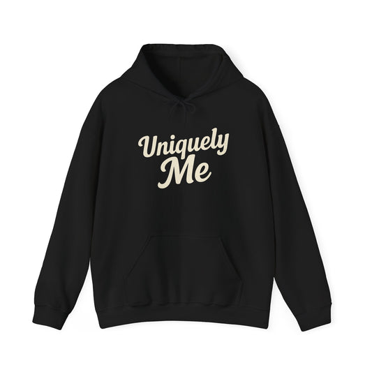Uniquely Me hoodie | Script typography hoodie, black pullover