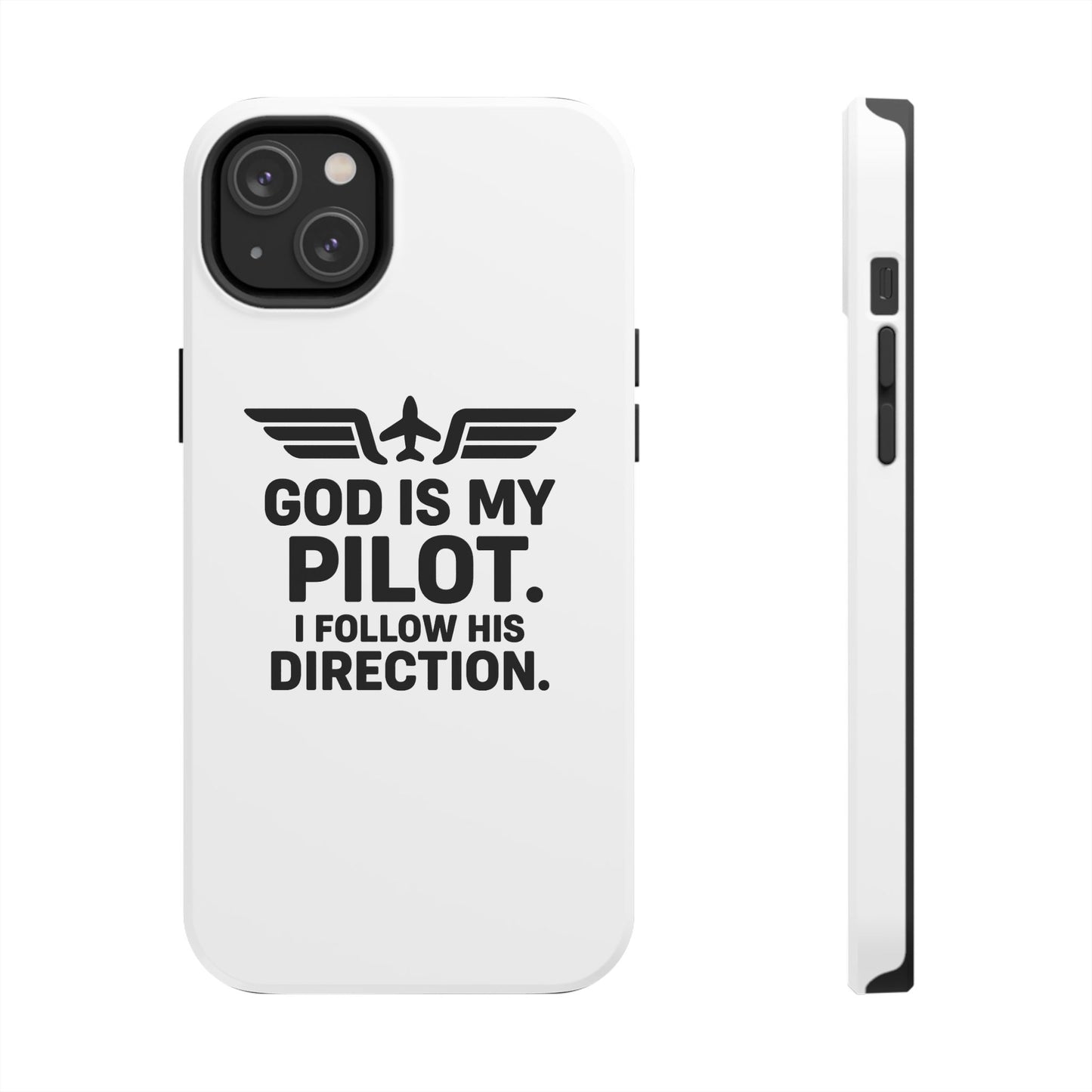 God Is My Pilot I Follow His Direction phone case | Christian aviation design