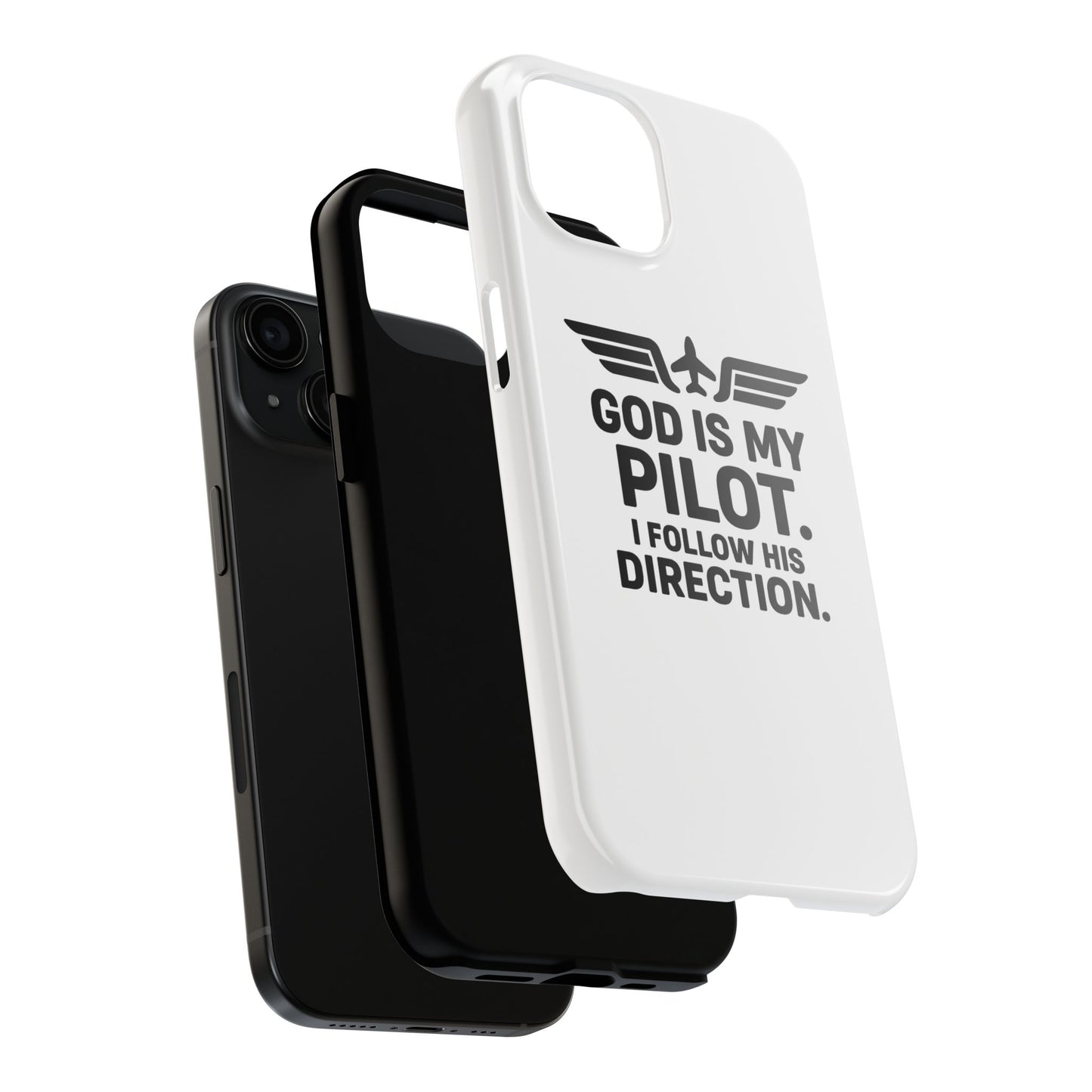 God Is My Pilot I Follow His Direction phone case | Christian aviation design