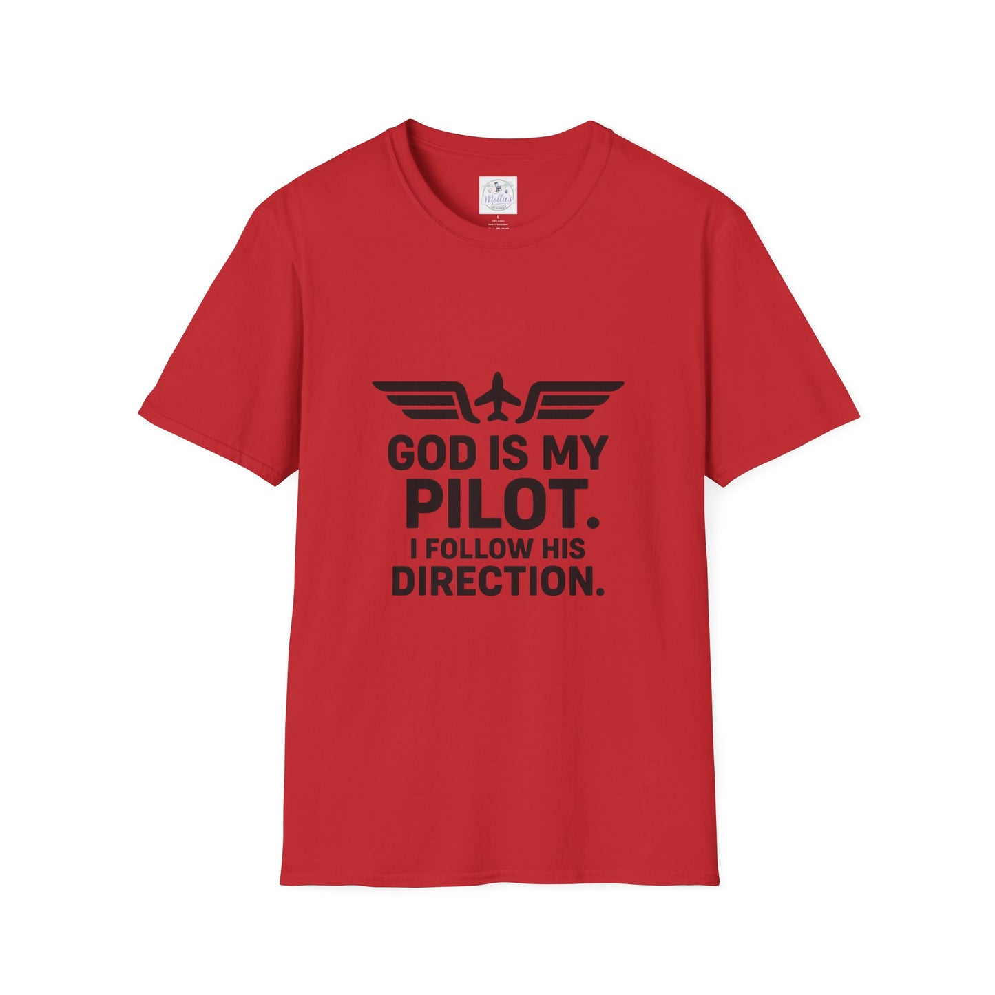 God Is My Pilot T-Shirt | Christian Pilot Shirt | Aviation Faith Tee | Airplane Lover Gift | Inspirational Christian Gift