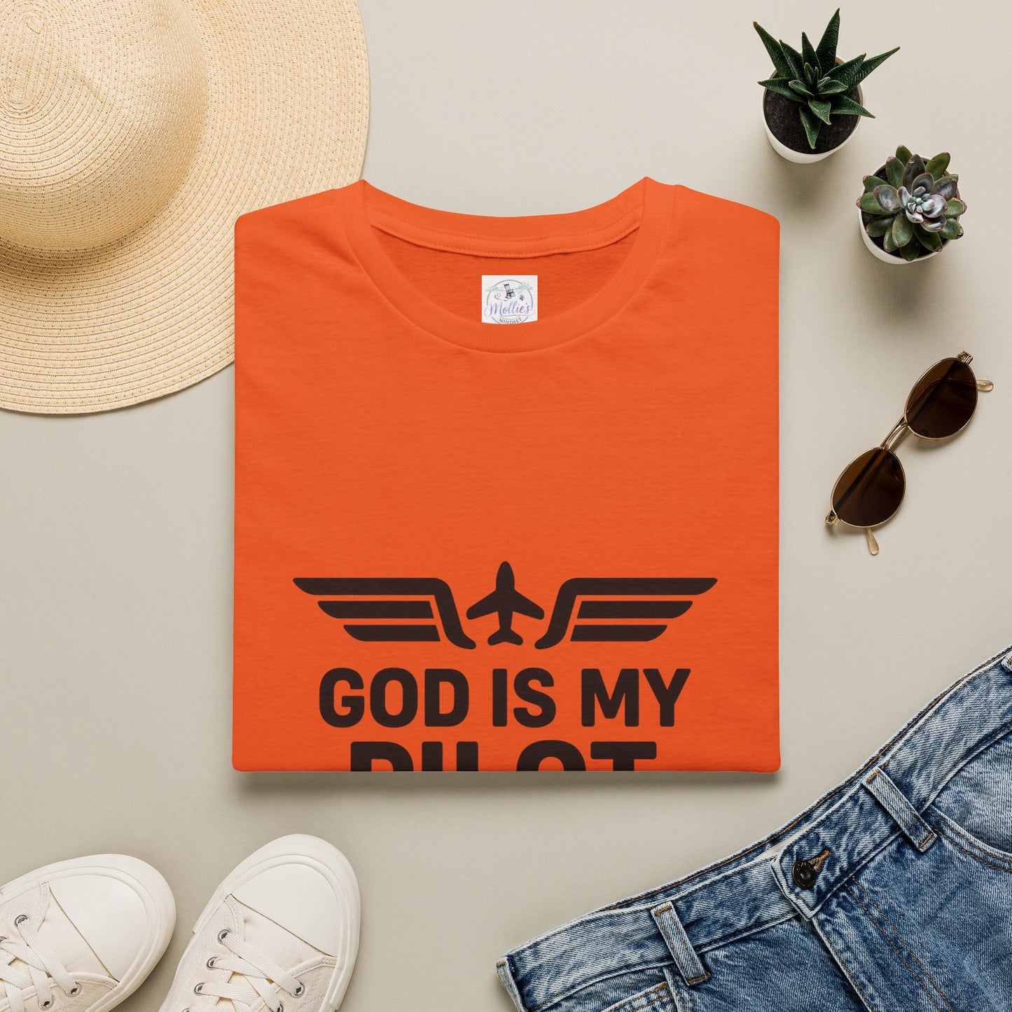 God Is My Pilot T-Shirt | Christian Pilot Shirt | Aviation Faith Tee | Airplane Lover Gift | Inspirational Christian Gift
