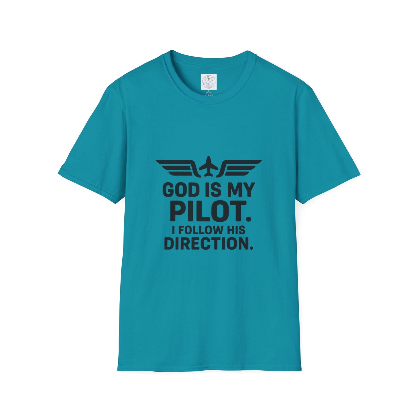 God Is My Pilot T-Shirt | Christian Pilot Shirt | Aviation Faith Tee | Airplane Lover Gift | Inspirational Christian Gift