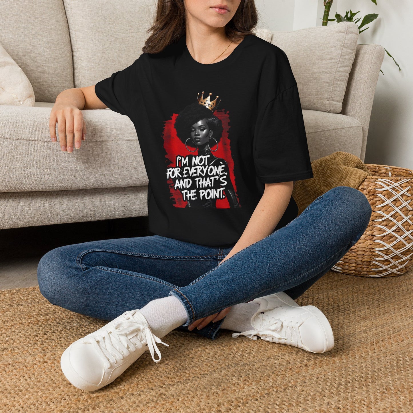 Crowned Queen "I'm Not For Everyone" T-Shirt | Bold Black Woman Empowerment Tee