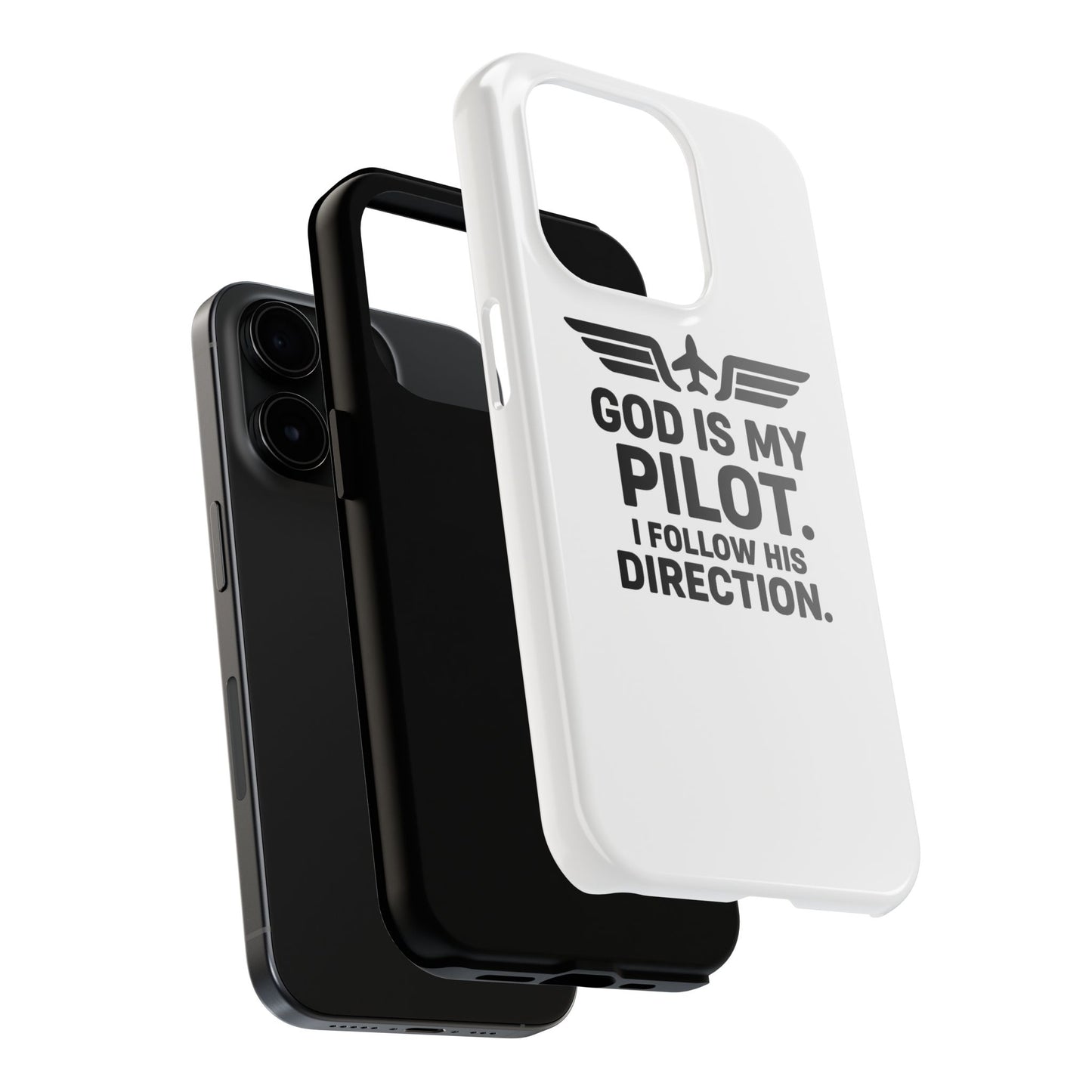 God Is My Pilot I Follow His Direction phone case | Christian aviation design