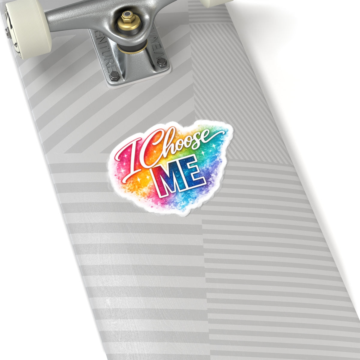 I Choose Me rainbow watercolor Kiss-Cut Sticker | self-love affirmation sticker