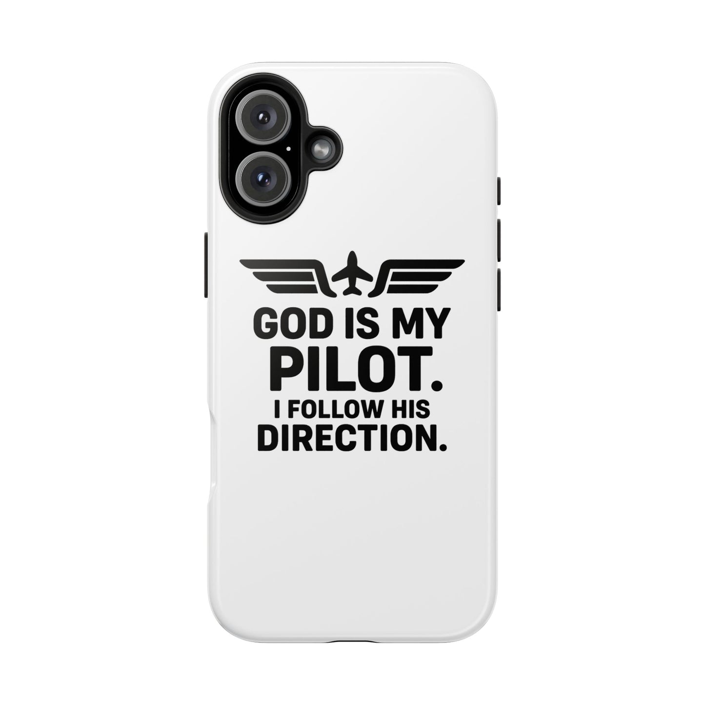God Is My Pilot I Follow His Direction phone case | Christian aviation design