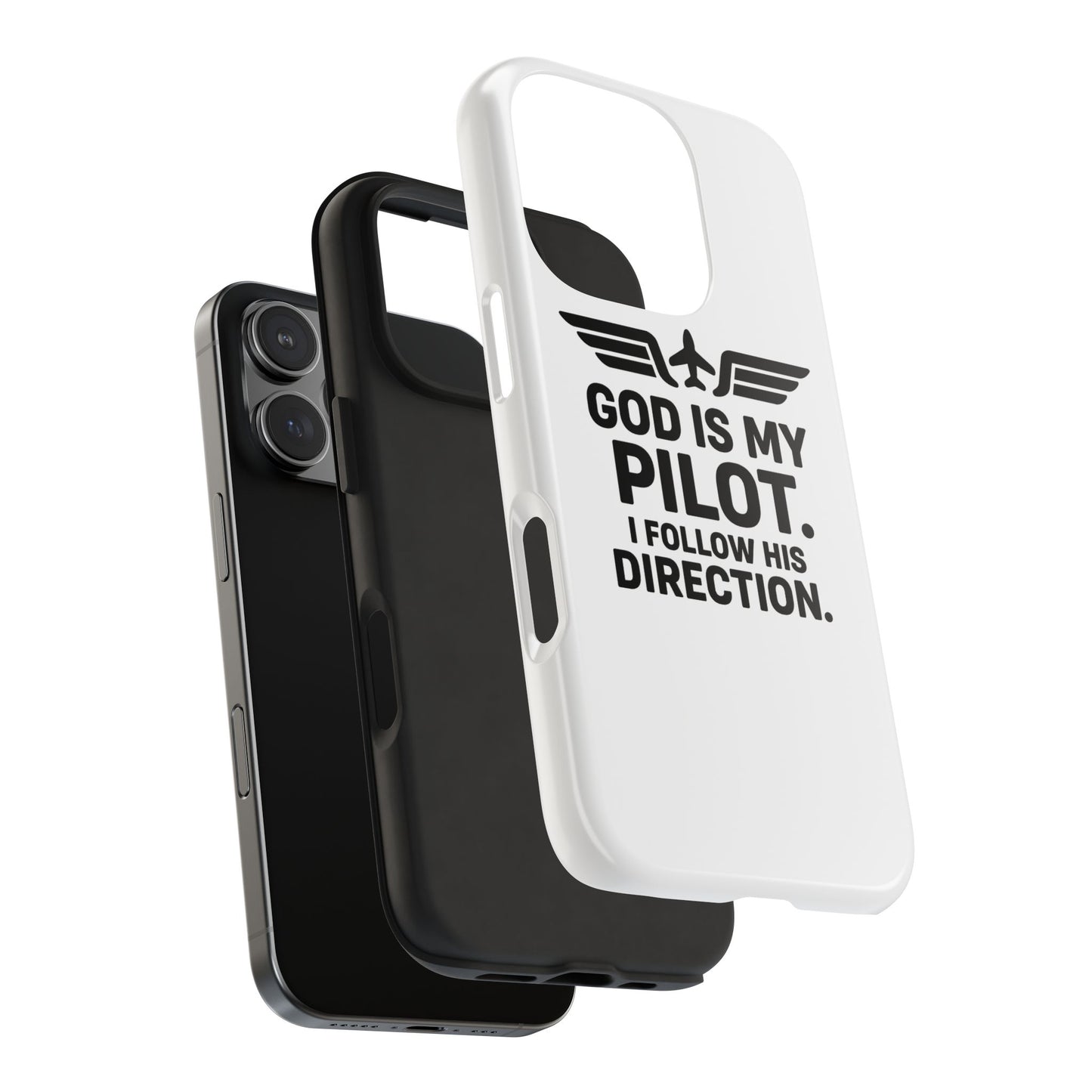 God Is My Pilot I Follow His Direction phone case | Christian aviation design