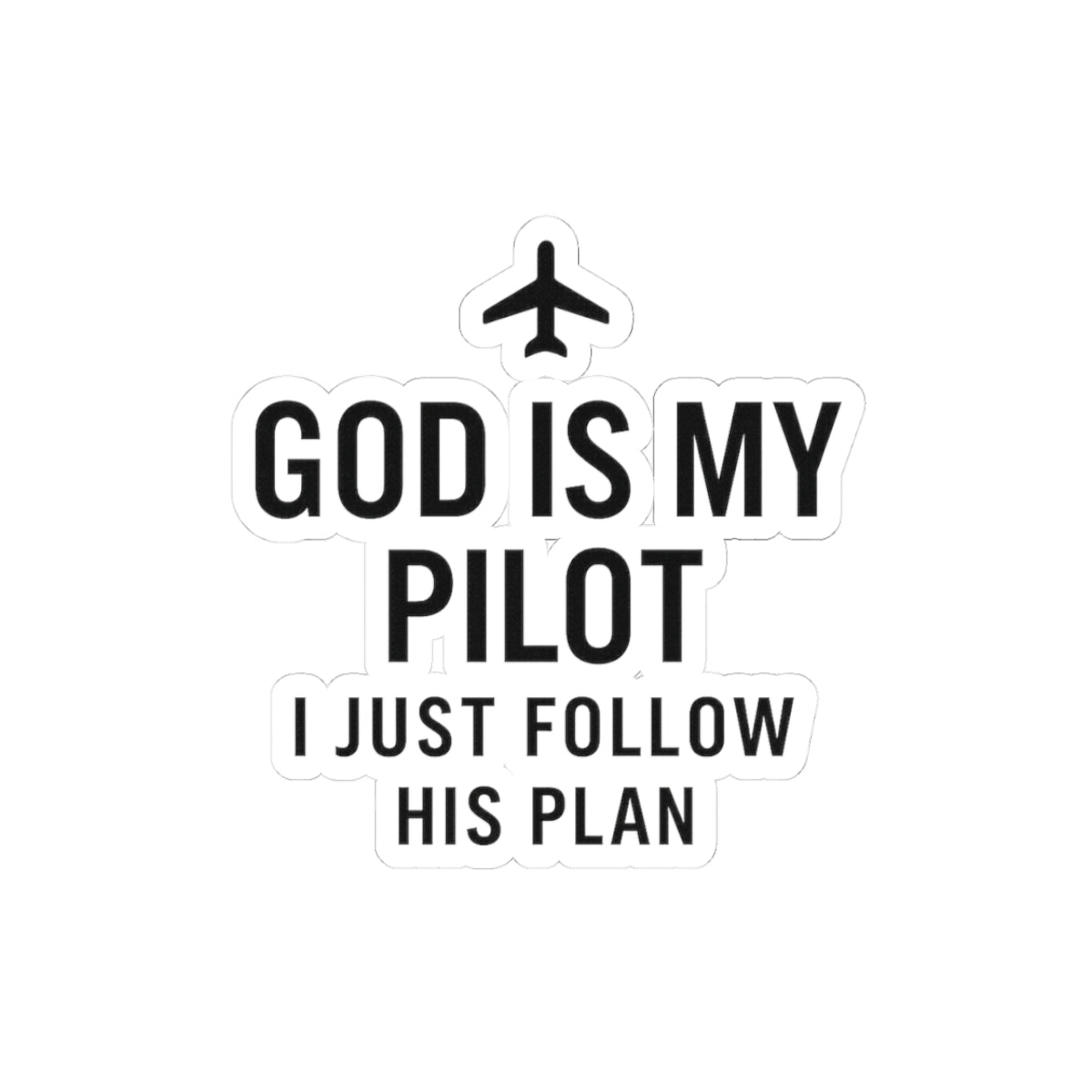 God Is My Pilot Sticker | Christian Aviation Faith Vinyl Decal