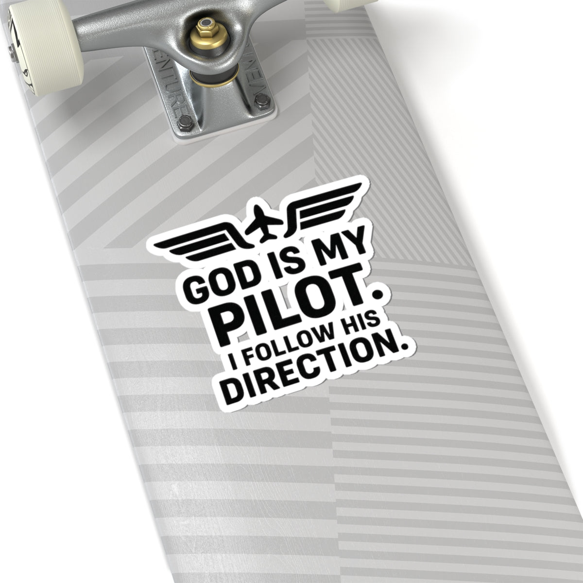 God Is My Pilot Sticker | Faith Aviation Decal | Christian Plane Quote