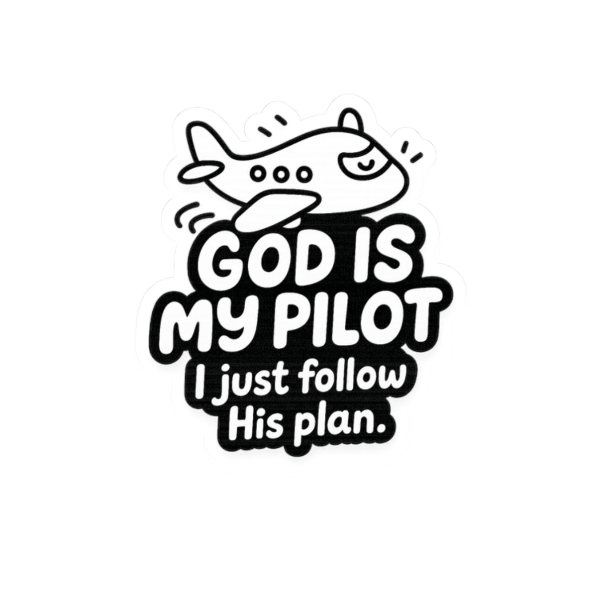 God Is My Pilot Airplane Sticker | Christian Aviation Vinyl Decal