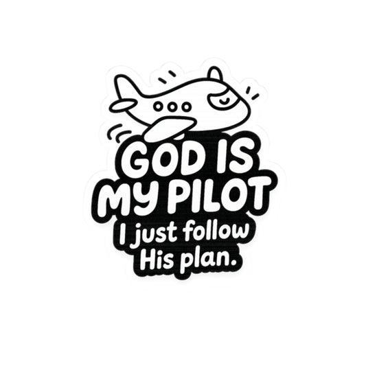 God Is My Pilot Airplane Sticker | Christian Aviation Vinyl Decal