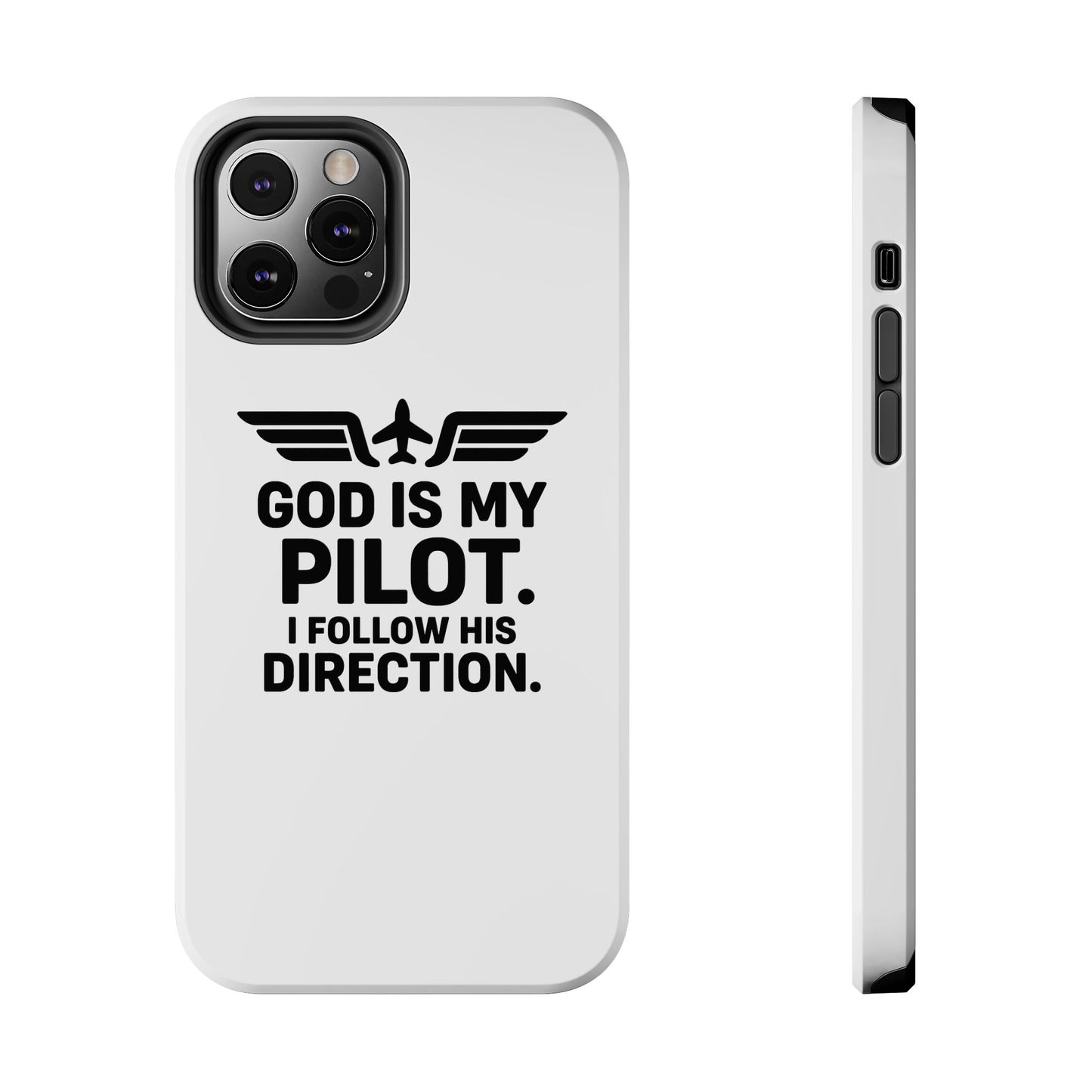 God Is My Pilot I Follow His Direction phone case | Christian aviation design