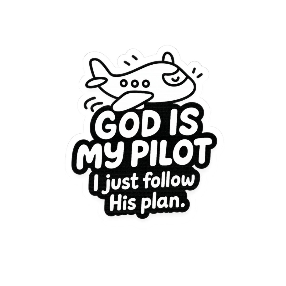 God Is My Pilot Airplane Sticker | Christian Aviation Vinyl Decal