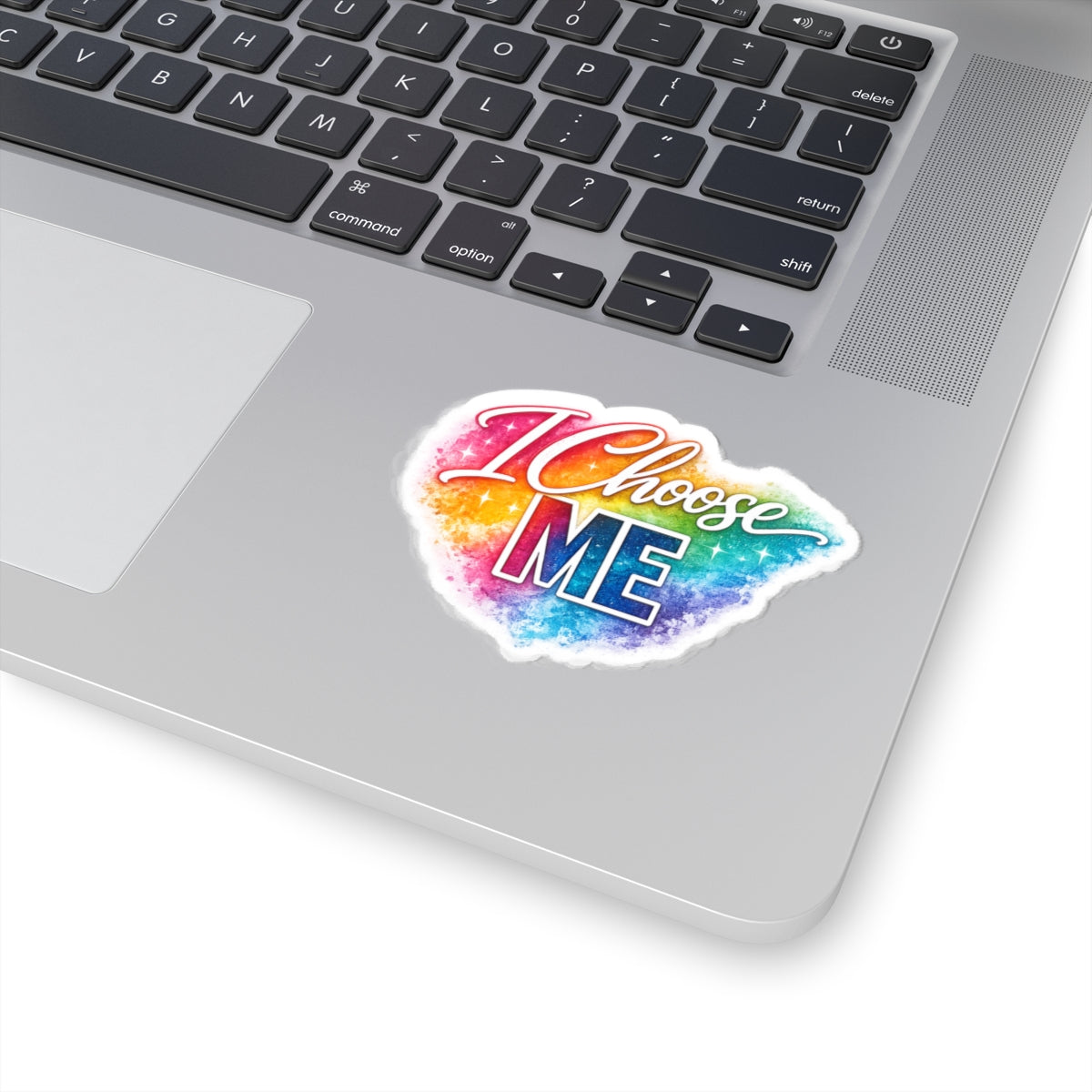 I Choose Me rainbow watercolor Kiss-Cut Sticker | self-love affirmation sticker