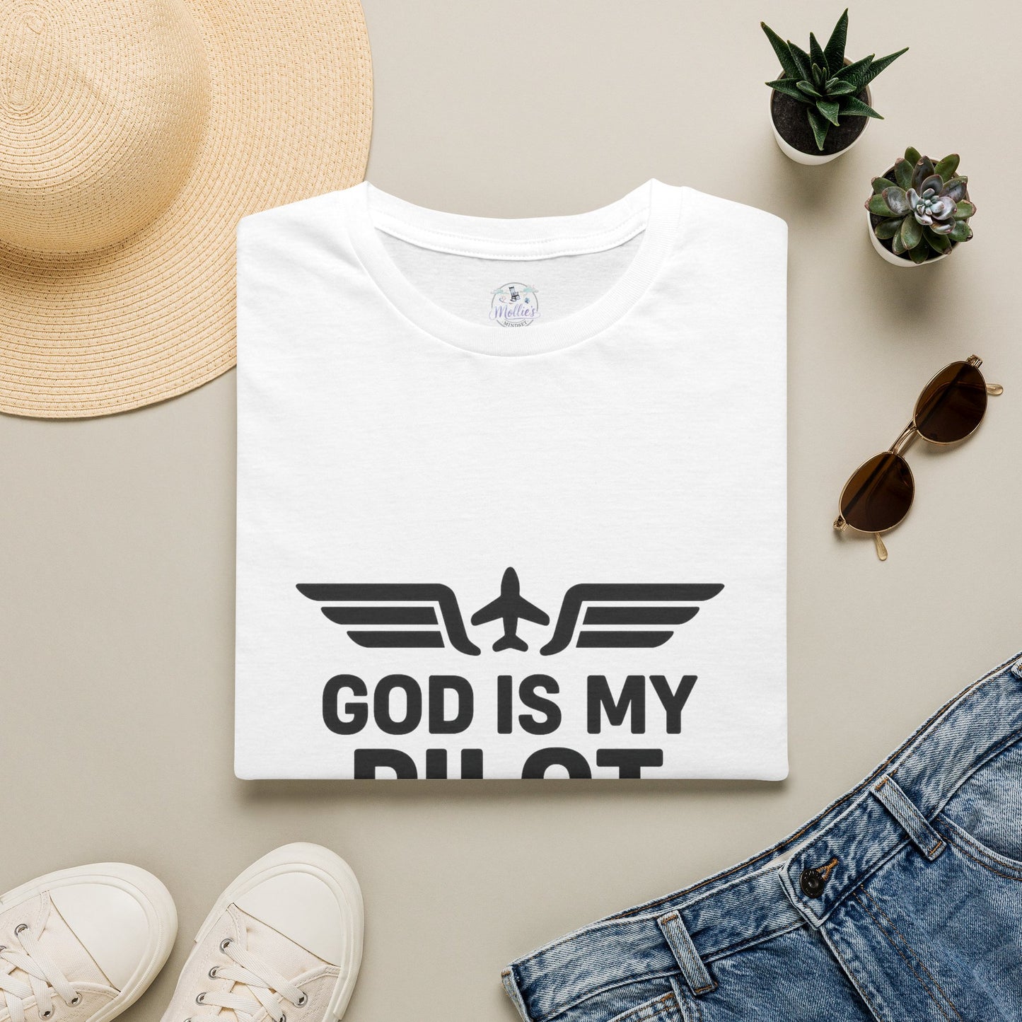God Is My Pilot T-Shirt | Christian Pilot Shirt | Aviation Faith Tee | Airplane Lover Gift | Inspirational Christian Gift