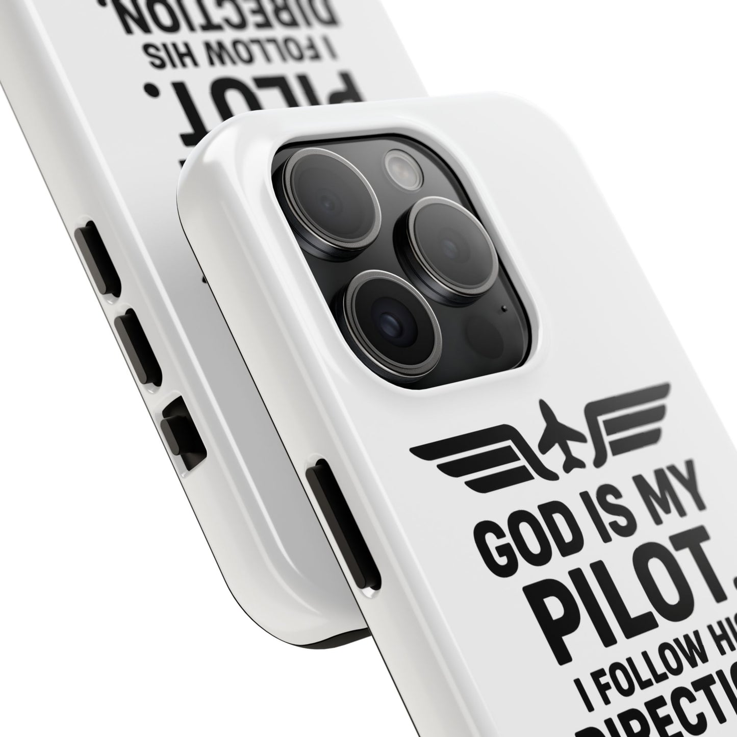 God Is My Pilot I Follow His Direction phone case | Christian aviation design