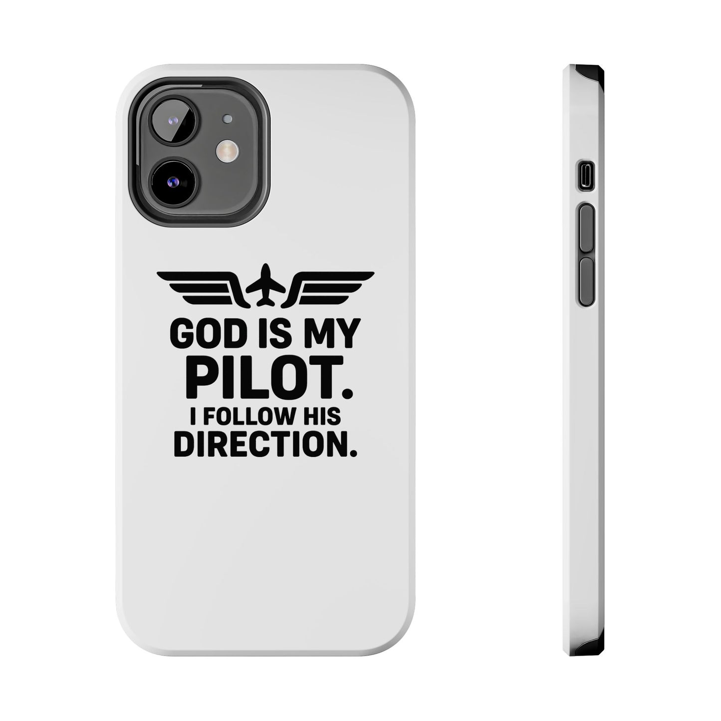 God Is My Pilot I Follow His Direction phone case | Christian aviation design