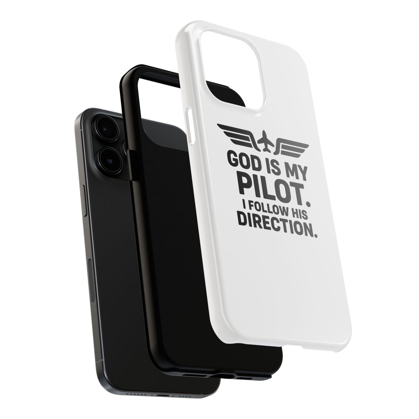 God Is My Pilot I Follow His Direction phone case | Christian aviation design