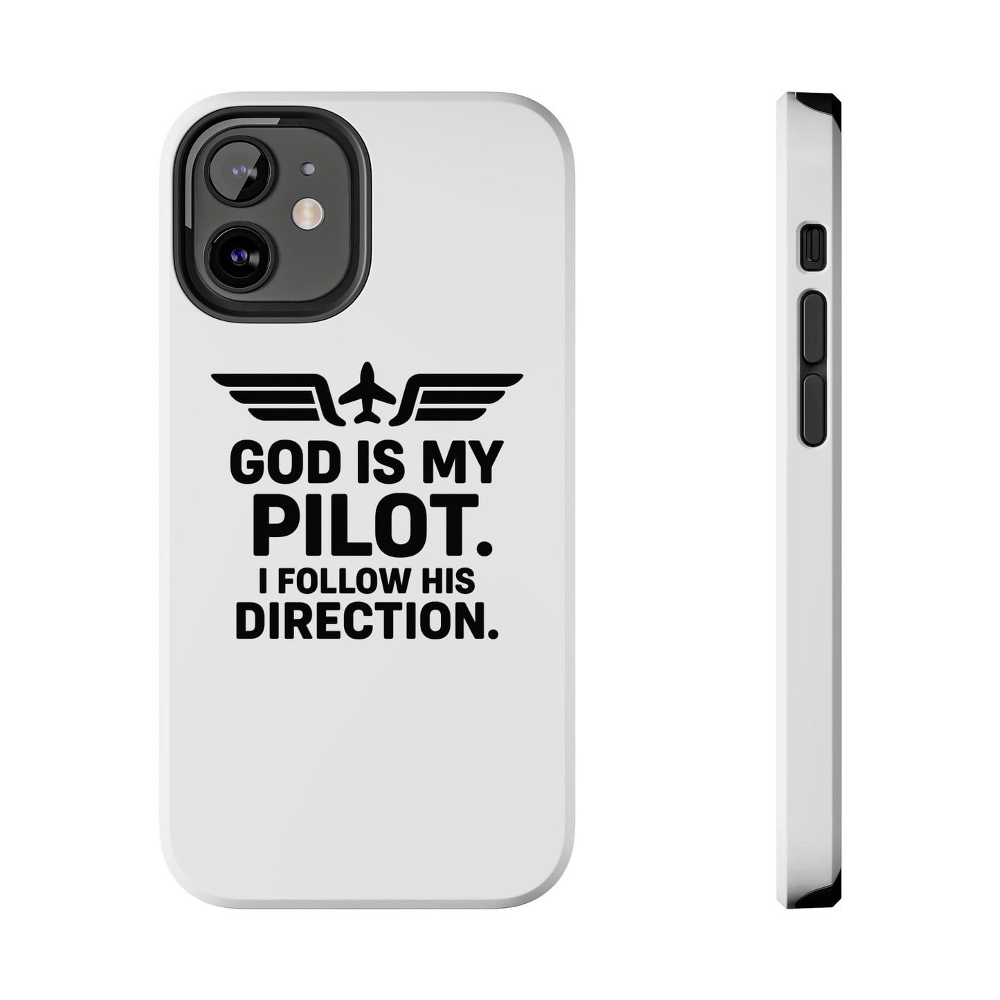 God Is My Pilot I Follow His Direction phone case | Christian aviation design
