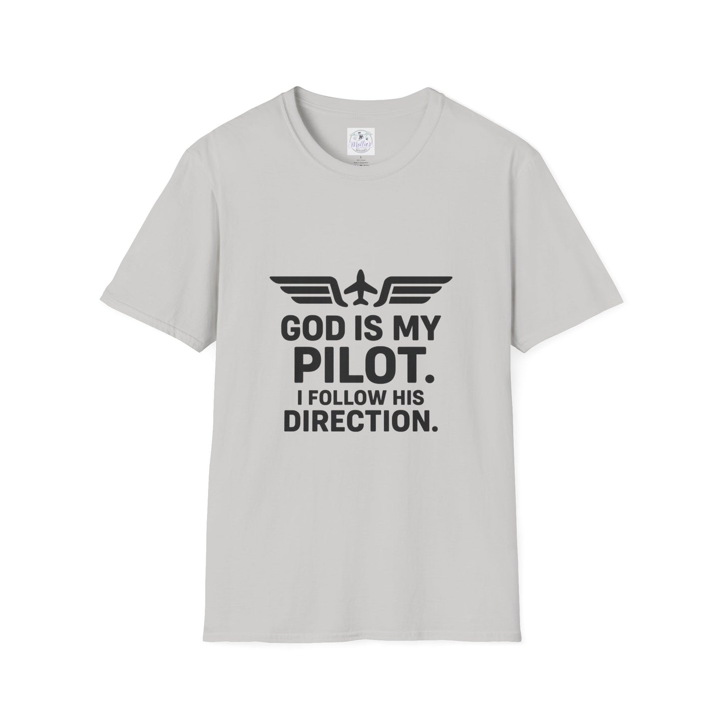 God Is My Pilot T-Shirt | Christian Pilot Shirt | Aviation Faith Tee | Airplane Lover Gift | Inspirational Christian Gift