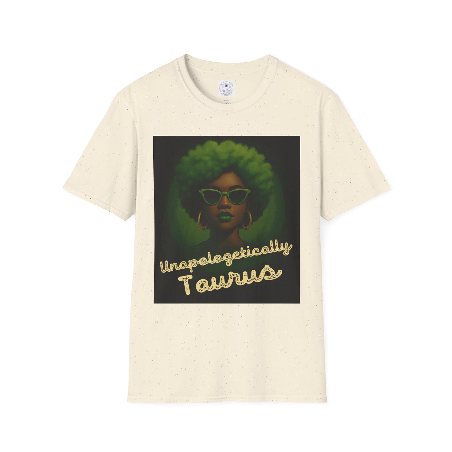 Unapologetically Taurus Green Afro Queen T-Shirt | Bold Zodiac Graphic Tee for Confident Women